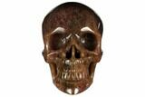 Realistic, Carved Strawberry Quartz Crystal Skull #150930-1